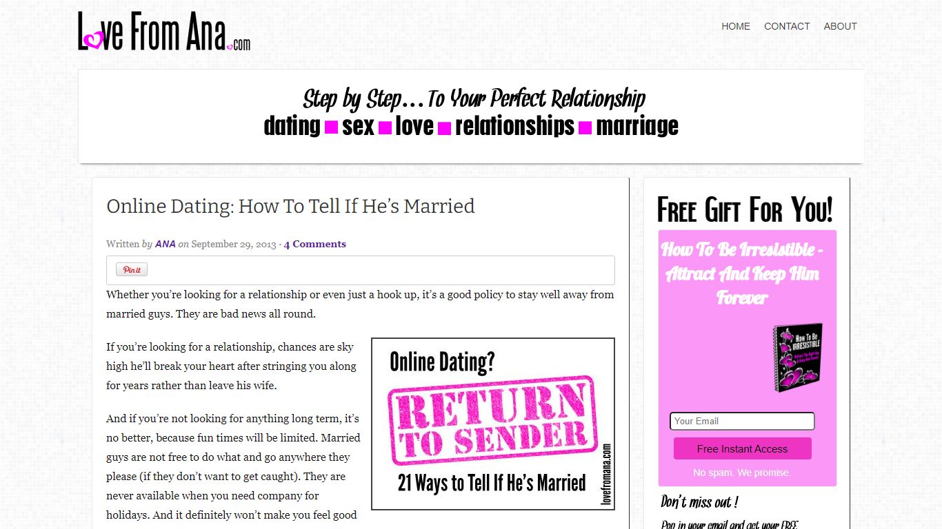 Online Dating: How To Tell If He's Married - Love From Ana